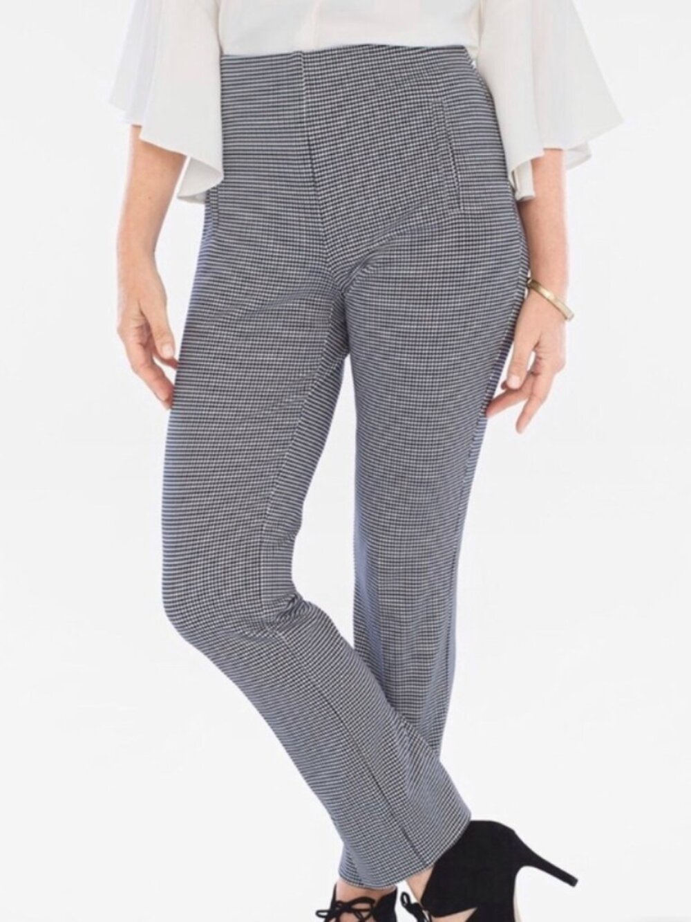 Chico's Juliet Houndstooth Pull-On Pants Size 2.5 (14)